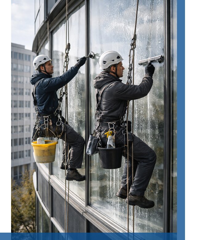 Мойка панорамных окон в Норильске от 363 р. заказать у ВЫСОТНИК-Нрл