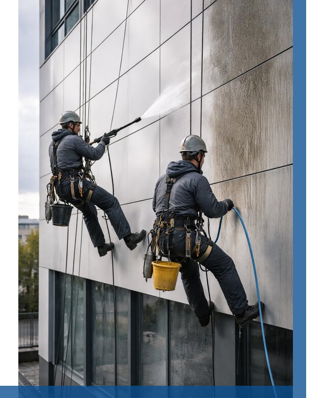 Мойка фасада из композита в Норильске по цене от 312 р. | ВЫСОТНИК-Нрл