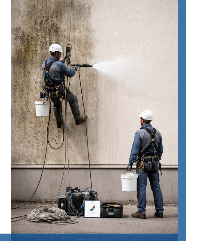 Очистка фасада от плесени в Норильске от 312 р. | ВЫСОТНИК-Нрл