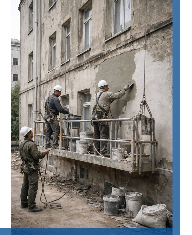 Капитальный ремонт фасада в Норильске от 4362 р. | ВЫСОТНИК-Нрл