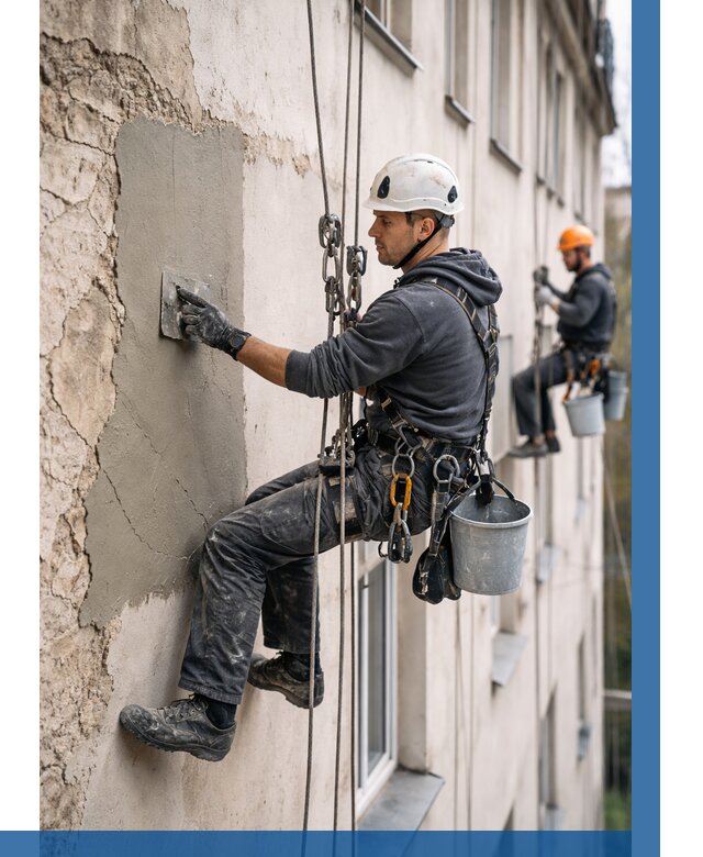 Восстановление штукатурки фасада в Норильске от 1246 р. | ВЫСОТНИК-Нрл