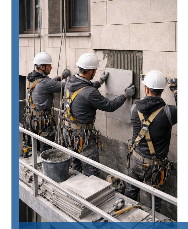 Ремонт облицовки фасада плиткой в Норильске с гарантией