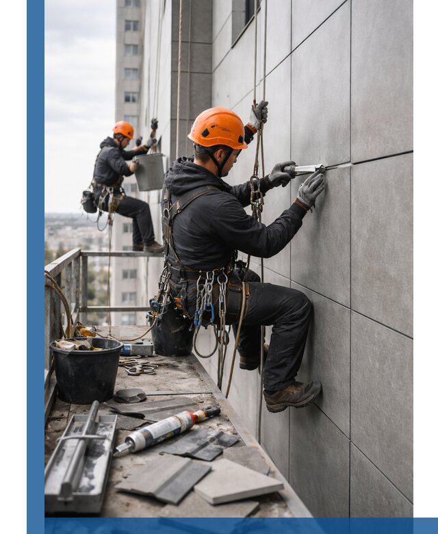 Профессиональный ремонт фасада из керамогранита в Норильске