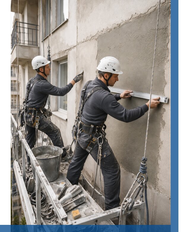 Штукатурка фасада на высоте в Норильске от 935 р. | ВЫСОТНИК-Нрл