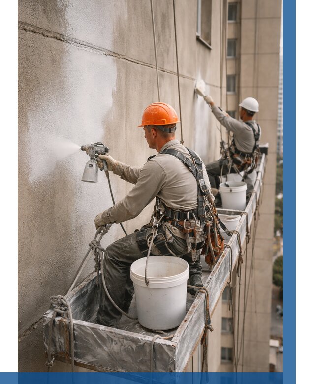 Грунтовка фасада на высоте в Норильске от 125 р. | ВЫСОТНИК-Нрл