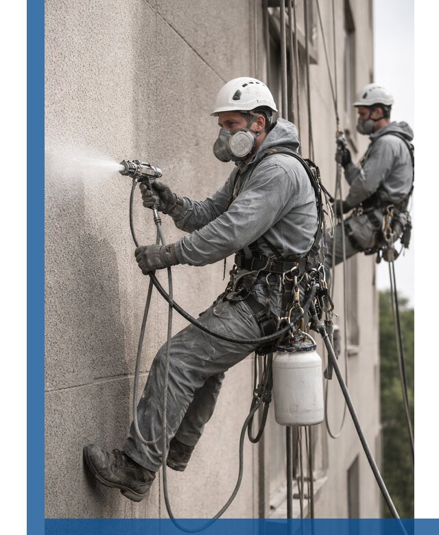 Безвоздушная покраска фасадов зданий в Норильске профессионально