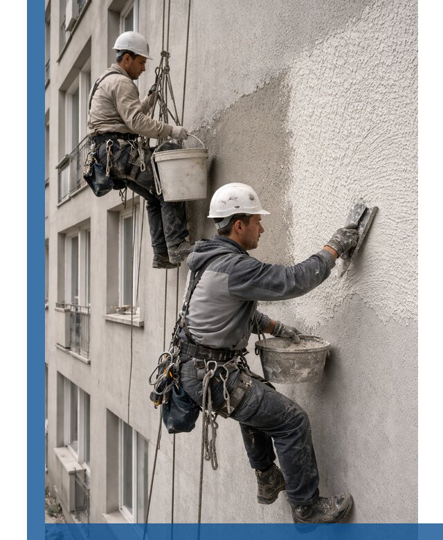 Нанесение декоративной штукатурки короед на фасад в Норильске