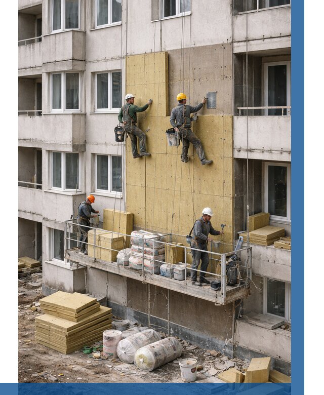 Утепление фасада минватой в Норильске от 1558 р. | ВЫСОТНИК-Нрл