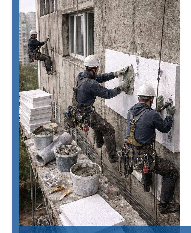 Утепление фасада пенополистиролом в Норильске под ключ