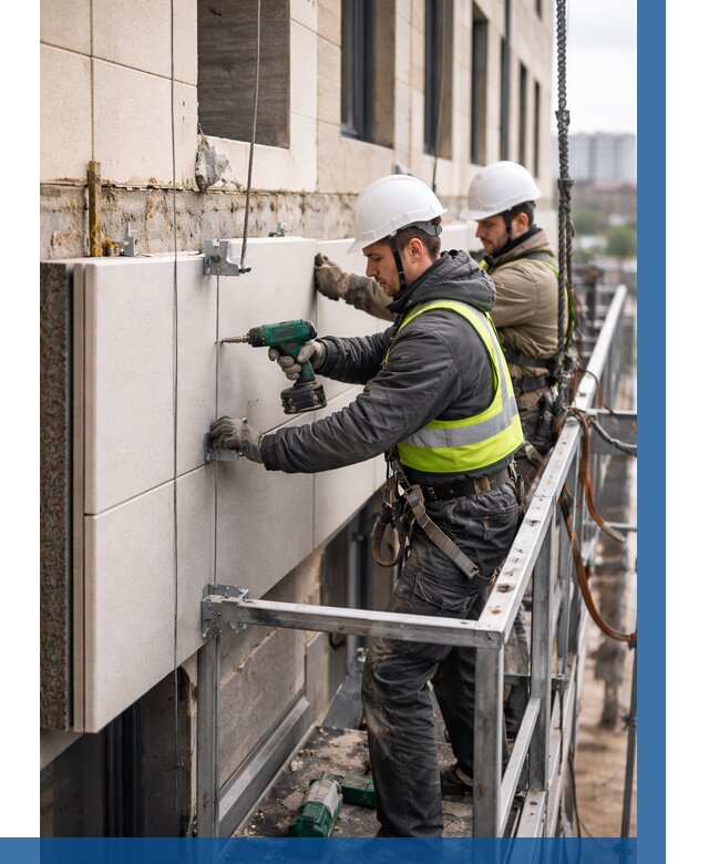 Монтаж фасадных термопанелей в Норильске от 1558 р. | ВЫСОТНИК-Нрл