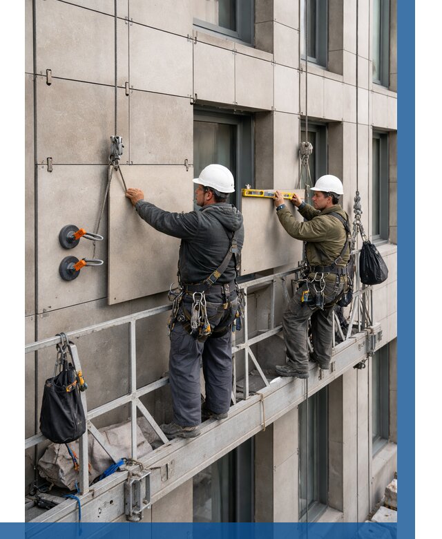 Монтаж керамогранита на фасад в Норильске от 2596 р. | ВЫСОТНИК-Нрл