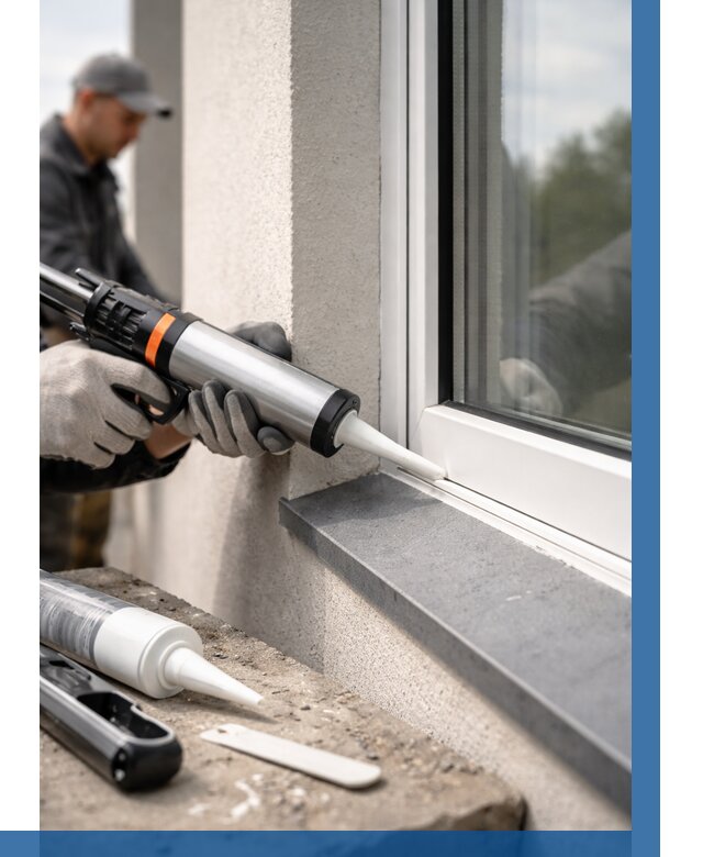 Герметизация монтажных швов окон в Норильске от 675 р. | ВЫСОТНИК-Нрл
