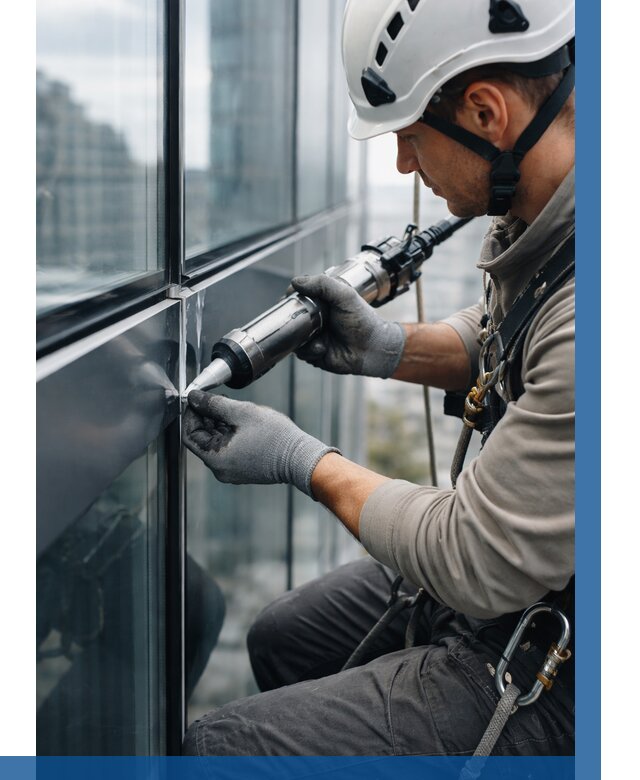 Герметизация стыков витража в Норильске от 1246 р. | ВЫСОТНИК-Нрл