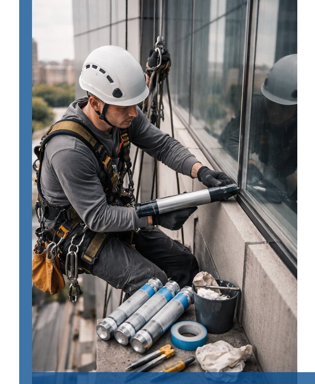 Герметизация стыков витража в Норильске для герметичных фасадов