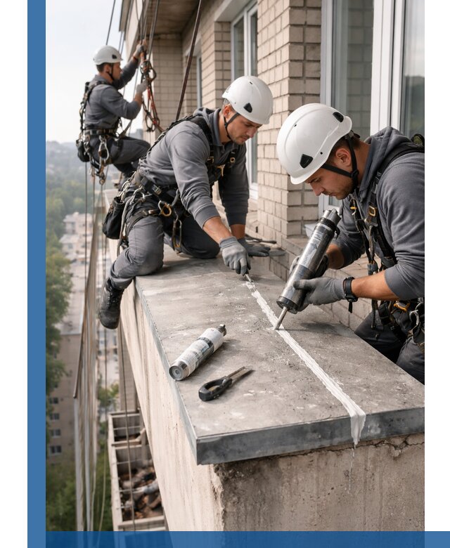 Герметизация балконного козырька в Норильске профессионально