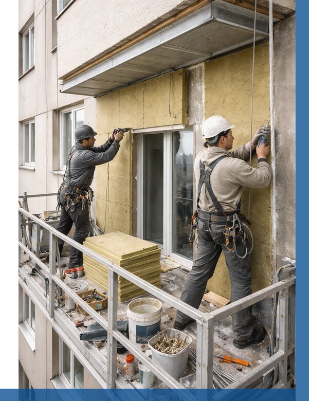 Утепление балкона снаружи в Норильске от 1662 р. под ключ ВЫСОТНИК-Нрл