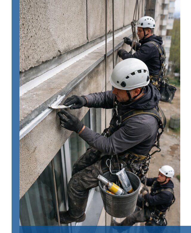 Герметизация примыкания балкона в Норильске под ключ с гарантией