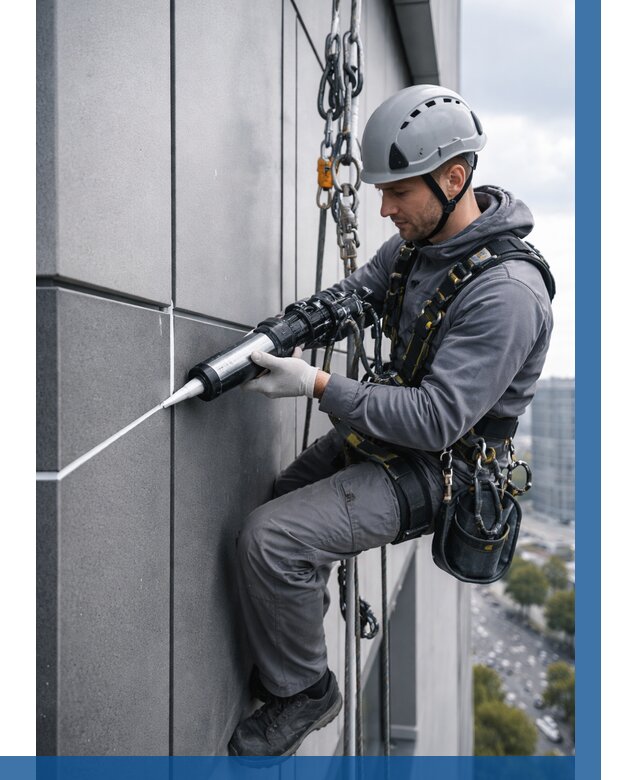 Герметизация стыков фасадных панелей в Норильске от 6750 р.| ВЫСОТНИК-Нрл