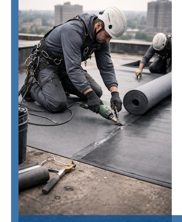 Ремонт мягкой кровли в Норильске с выездом промальпинистов