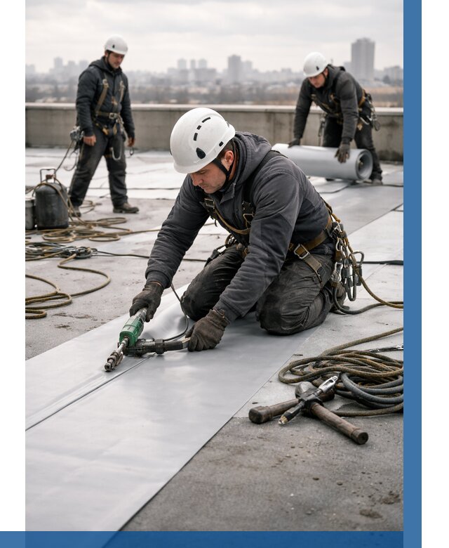 Ремонт мембранной кровли в Норильске от 1869 р./м2 | ВЫСОТНИК-Нрл