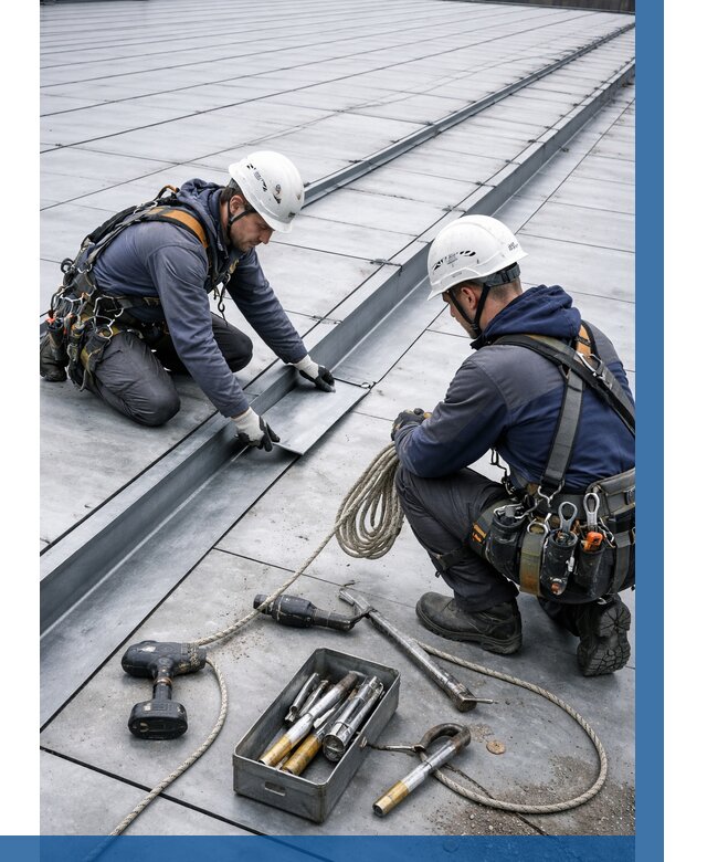 Ремонт фальцевой кровли в Норильске от 727 р. | ВЫСОТНИК-Нрл