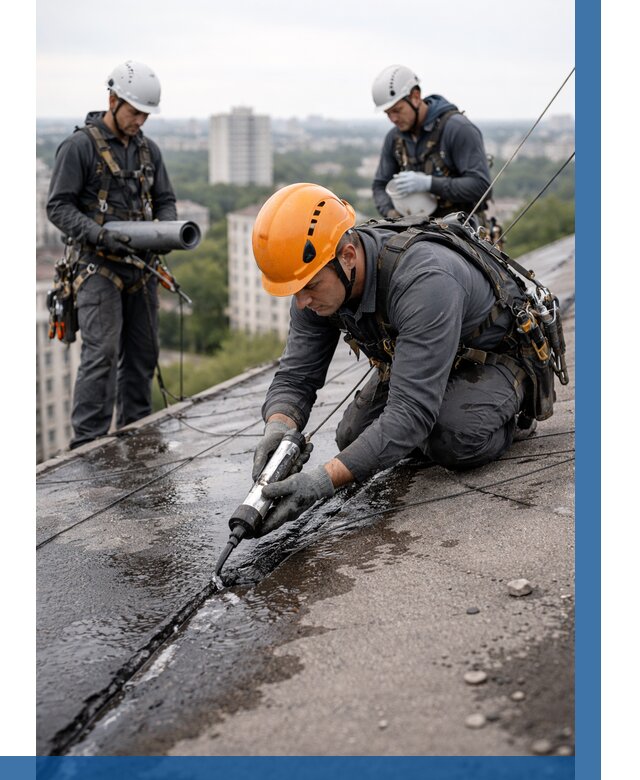 Устранение протечек кровли в Норильске от 12462 р. | ВЫСОТНИК-Нрл