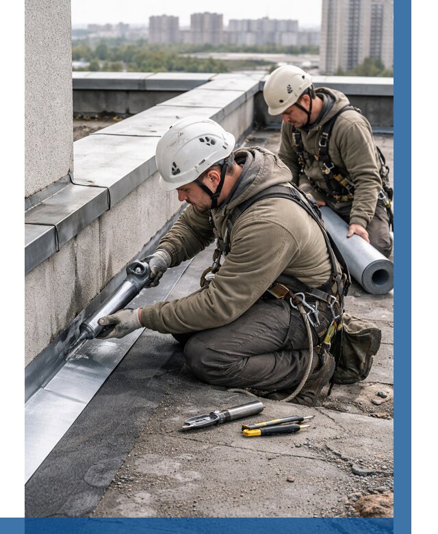 Ремонт кровельных примыканий в Норильске от 1246 р. | ВЫСОТНИК-Нрл