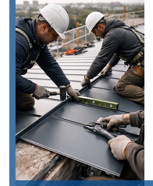 Монтаж фальцевой кровли в Норильске для промышленных зданий