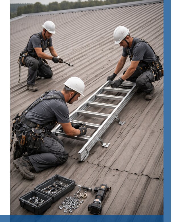 Монтаж кровельной лестницы в Норильске от 4673 р. | ВЫСОТНИК-Нрл