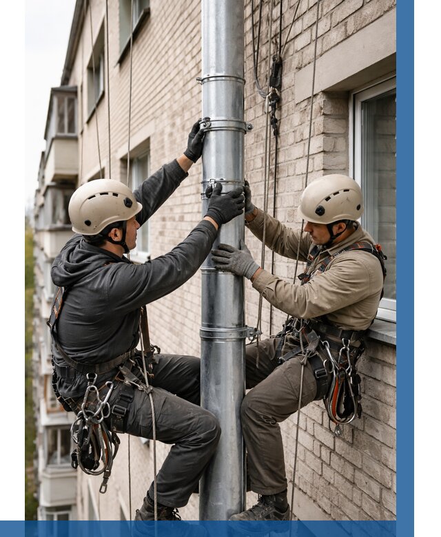 Замена водосточных труб в Норильске от 6750 р. | ВЫСОТНИК-Нрл
