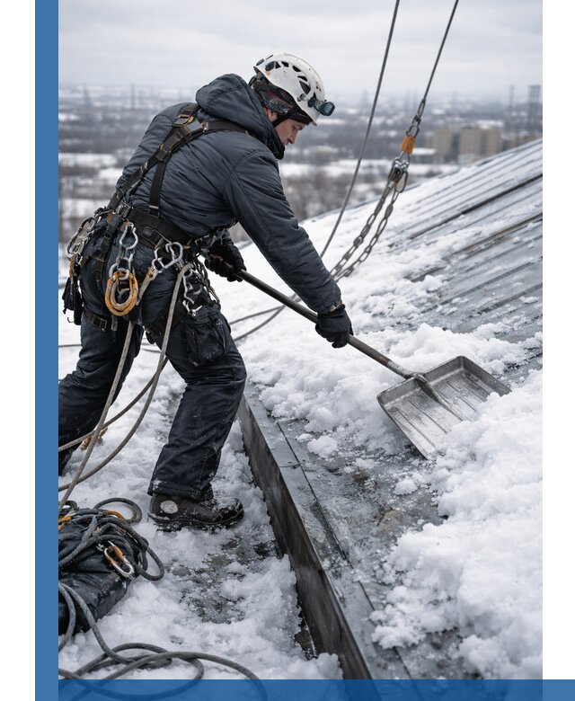 Профессиональная очистка кровли от снега и наледи в Норильске