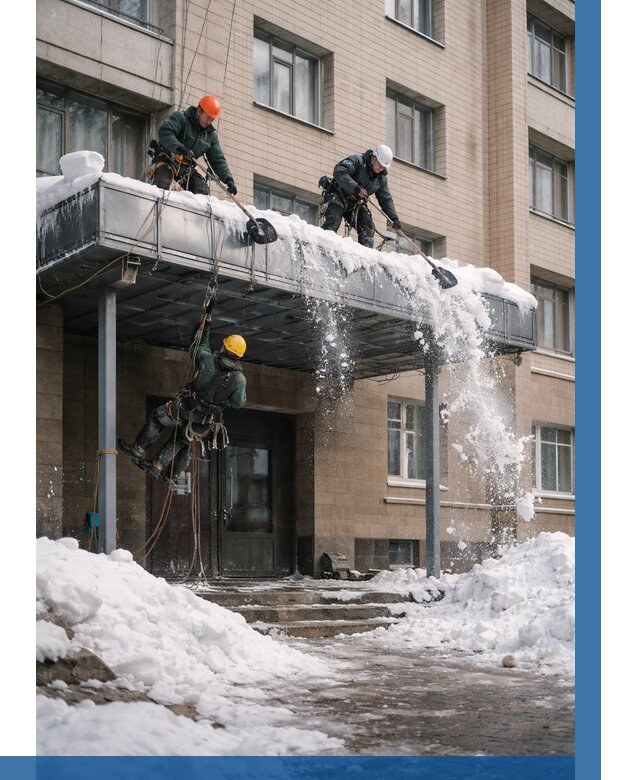 Очистка козырьков от снега в Норильске от 3635 р. | ВЫСОТНИК-Нрл