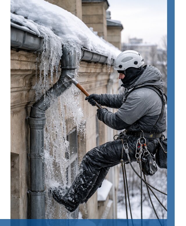 Очистка водостоков от льда в Норильске от 3635 р. | ВЫСОТНИК-Нрл