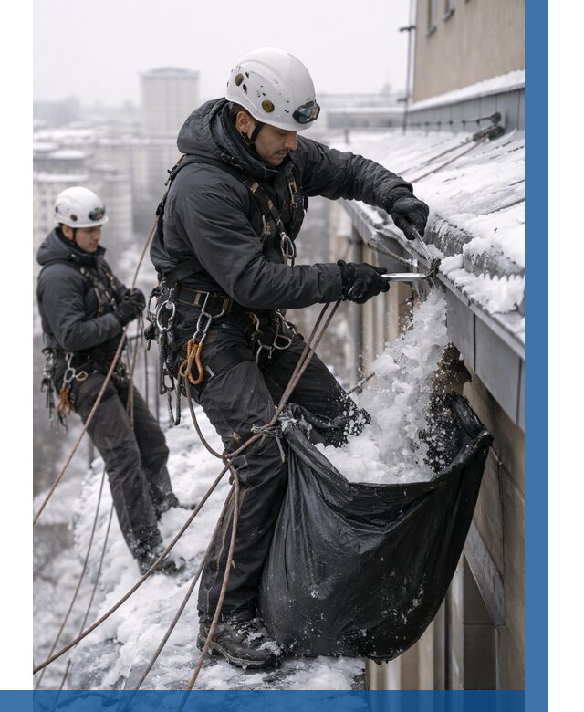 Аварийная очистка крыши в Норильске под ключ от 312 р. | ВЫСОТНИК-Нрл