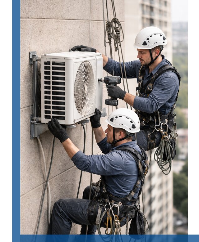 Монтаж внешнего блока кондиционера в Норильске установка и крепление