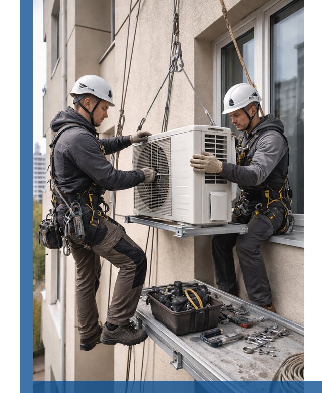 Перенос внешнего блока кондиционера в Норильске с монтажом и крепежом