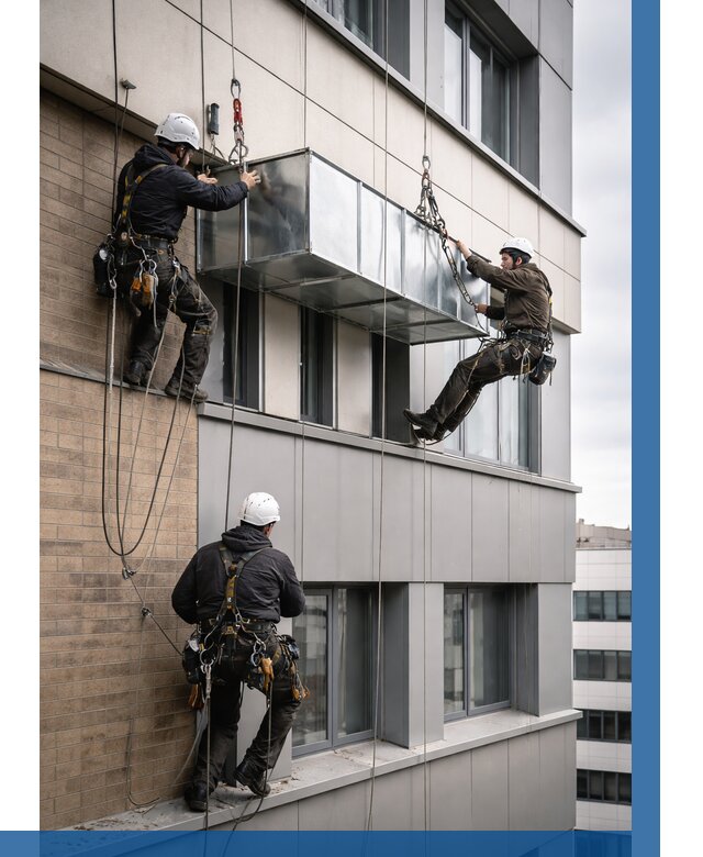 Монтаж воздуховодов на фасаде в Норильске от 1558 р. | ВЫСОТНИК-Нрл