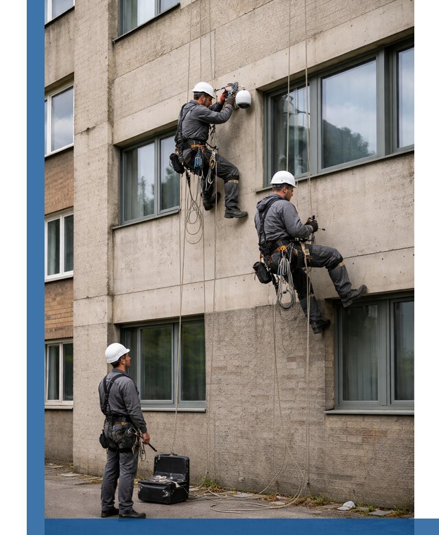 Монтаж фасадных камер видеонаблюдения в Норильске под ключ