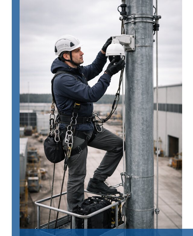 Профессиональная установка видеокамер на мачте в Норильске