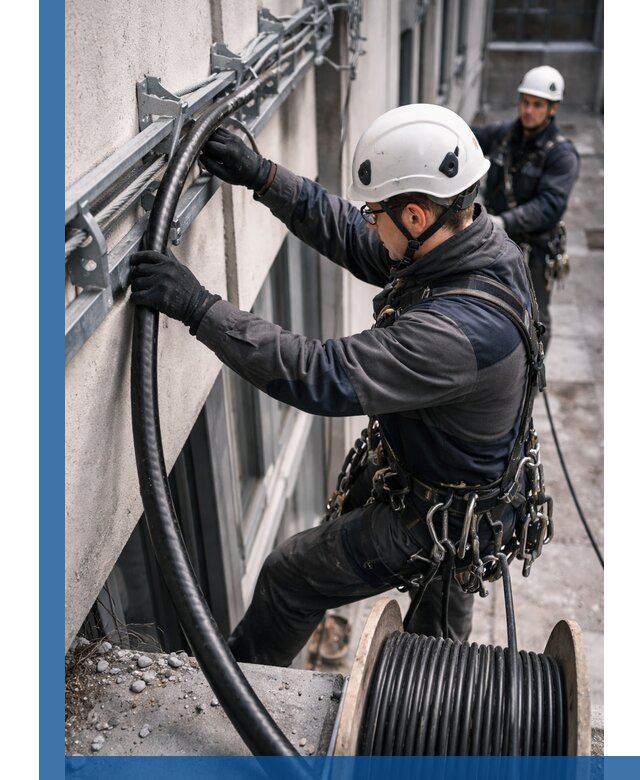 Протяжка кабеля питания на высоте в Норильске с гарантией безопасности и качества