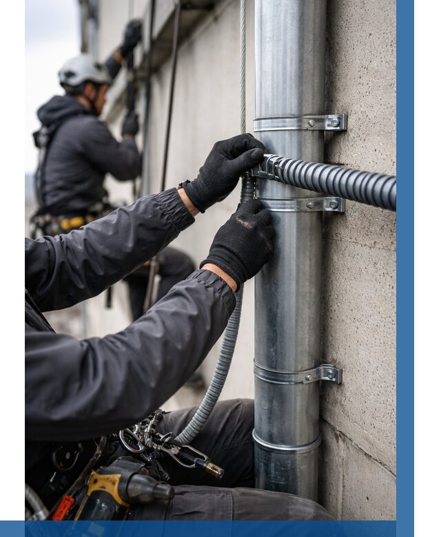 Монтаж гофры для кабеля в Норильске от 312 р. | ВЫСОТНИК-Нрл