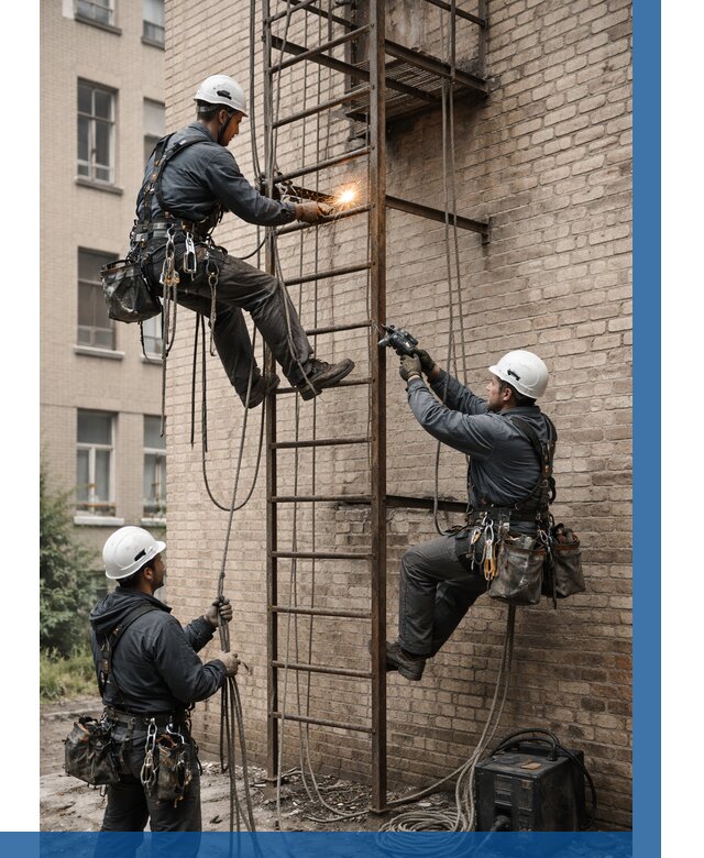 Ремонт пожарной лестницы в Норильске от 7789 р. | ВЫСОТНИК-Нрл