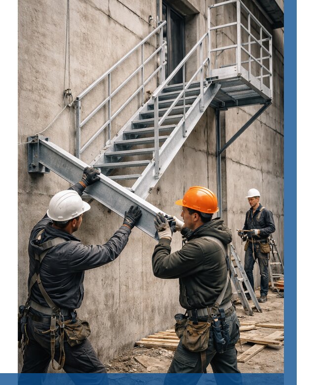 Монтаж металлических лестниц в Норильске от 15578 р. | ВЫСОТНИК-Нрл