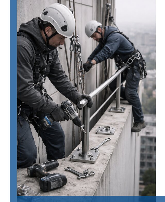 Монтаж перил на высоте в Норильске для жилых и промобъектов