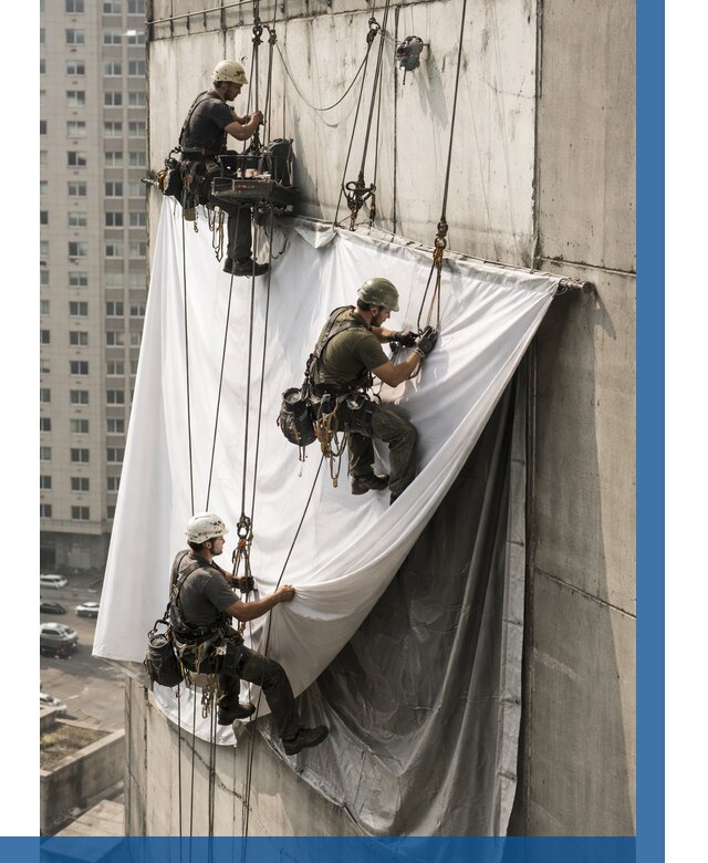 Замена баннерного полотна в Норильске от 6750 р. | ВЫСОТНИК-Нрл—заказать