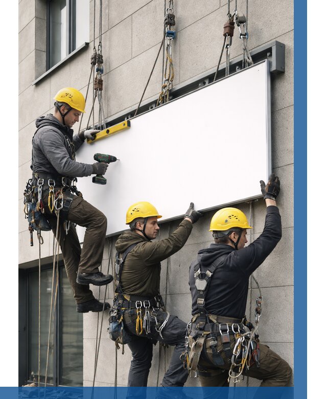 Монтаж рекламной вывески в Норильске от 8308 р. | ВЫСОТНИК-Нрл