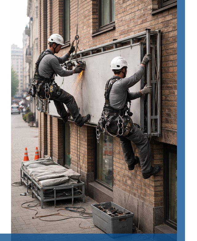 Демонтаж рекламной вывески в Норильске от 6750 р. | ВЫСОТНИК-Нрл