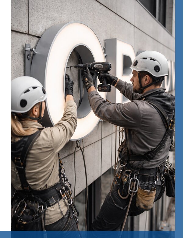 Монтаж световых букв в Норильске от 3116 р. под ключ ВЫСОТНИК-Нрл