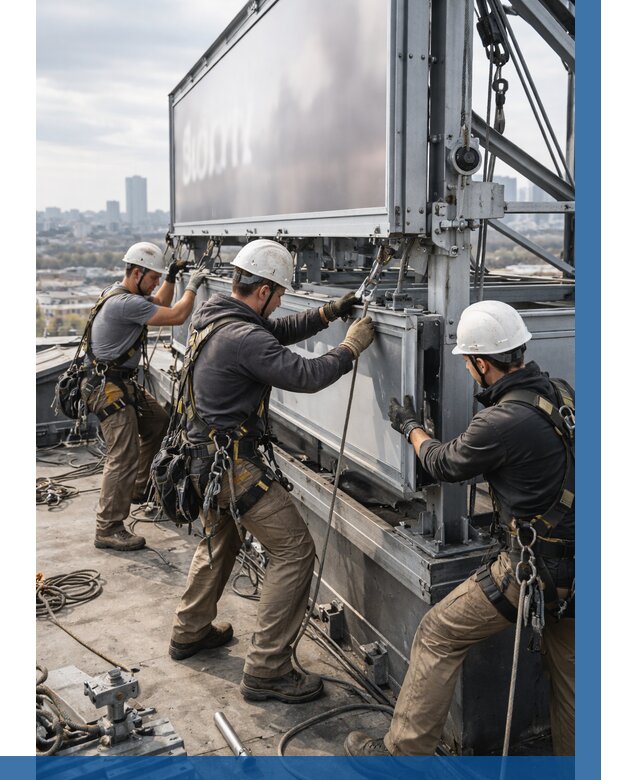 Монтаж крышной рекламной конструкции в Норильске от 62310 р.|ВЫСОТНИК-Нрл