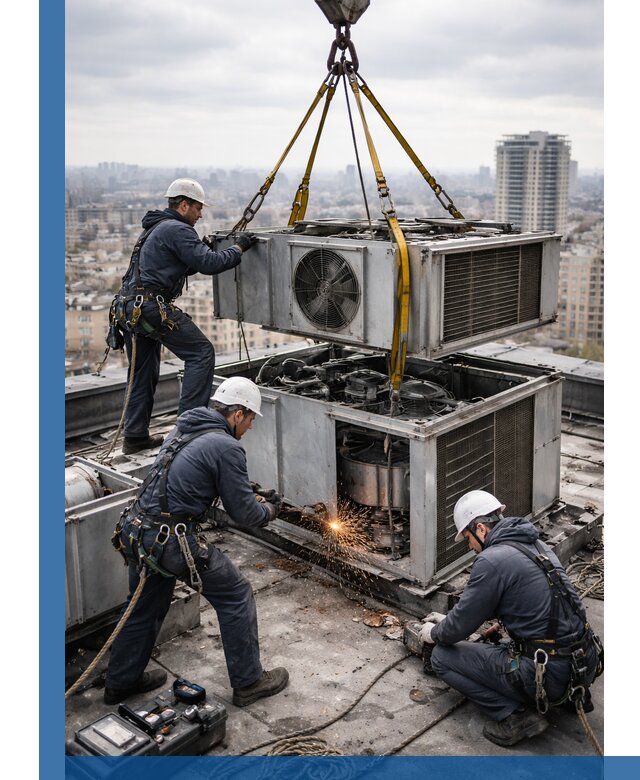 Демонтаж крышной установки в Норильске любой сложности